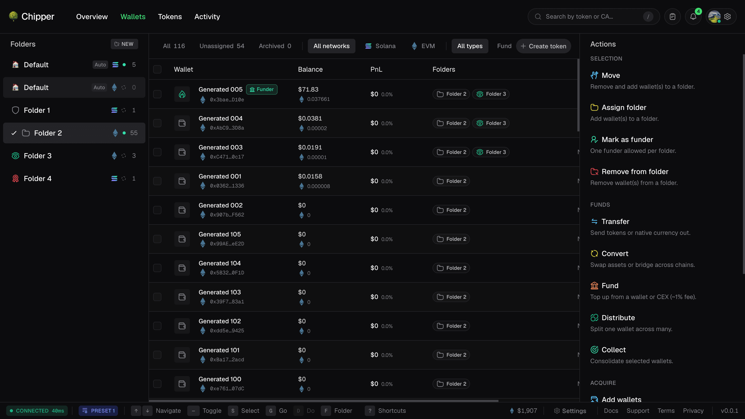 Chipper wallets workspace